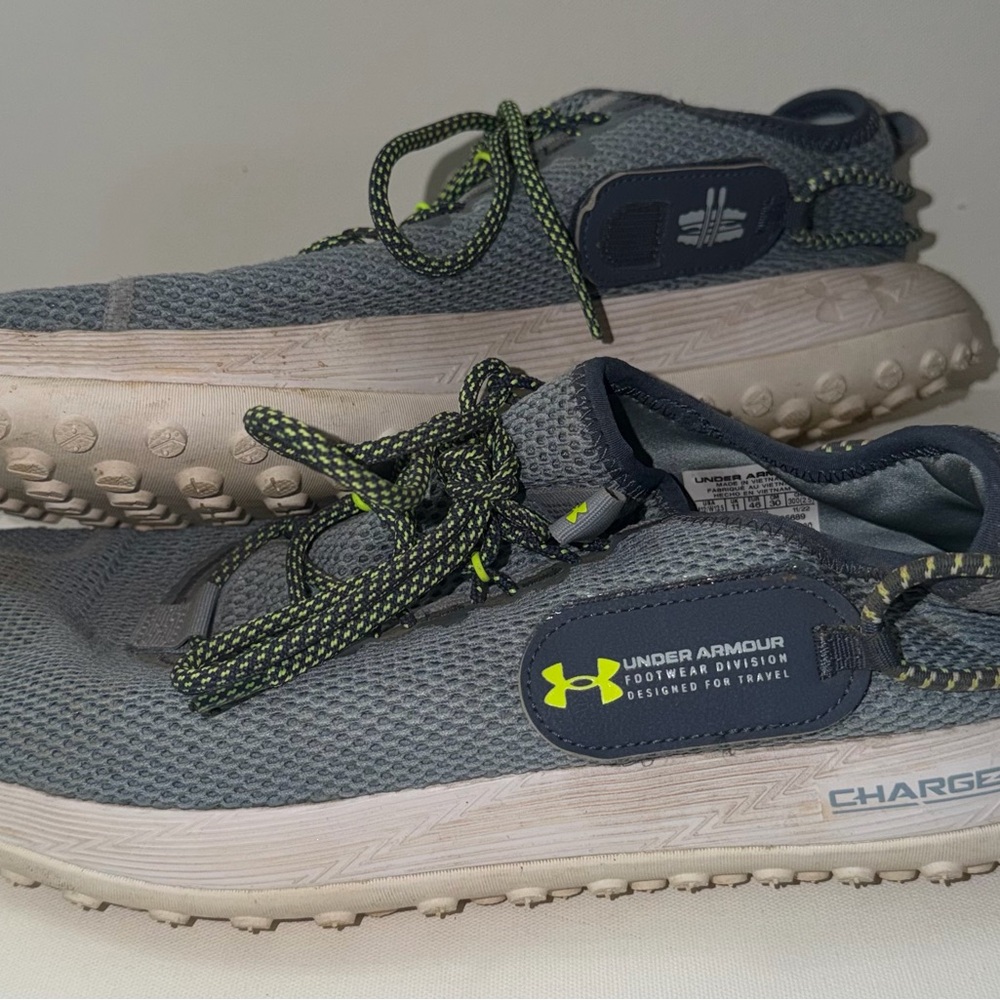 Under Armour Fat Tire Gray and Neon Green Running Shoes
